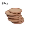 Table Mats 2Pcs Handy Round Shape Dia 9cm Plain Natural Cork Coasters Wine Drink Coffee Tea Cup Pad For Home Office Kitchen