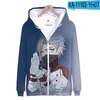 Hoodies masculinos Anime Creative Akudama Drive Zipper 3D Cosplay Capuz Sorto Opeversized para homens/mulheres roupas