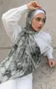 Ethnic Clothing JTVOVO 2022 85x180CM Muslim Women's Hijab Tie-Dyed Jersey Scarf Soft Head Wrap Turban Headscarf Islam Khimar Shawl Modal
