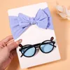 Hair Accessories 2Pcs/Set Lovely Beach Kids Bows Headband For Girls Cute Sunglasses Elastic Nylon Bands Glasses Headwear