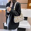 Evening Bags Women's Bag Plush Fur Leopard Cow Zebra Print Pattern Shoulder Winter Zipper Armpit Fluffy Soft Small Underarm