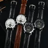 Men Watch 41mm Mechanical Movement with Leather Strap Luxury Watches white black Dial PP0820012606