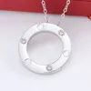 Necklaces Fashion Designer Design Stainless Steel 18K Gold Plated Round Shape Necklace Man's Valentine's Day Gifts for Woman