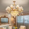 Lámparas colgantes Lámpara retro de cristal moderna Lámpara de estilo europeo para sala de estar Dormitorio Atmósfera Villa de vidrio Piso dúplex Luz colgante