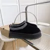 Tazz Enkel Bont Laarzen Designer Australië Platform Laars Vrouw Indoor Australische Slipper Dikke Bodem Echt Leer Warme Pluizige Booties