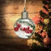 Noel dekorasyonları LED şeffaf süslemeler kalp şeklinde yuvarlak ağaç dekorasyon kolye top lambaları ampuller