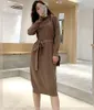 Casual Dresses Turtleneck Knit Sweater Dress Women 2022 Autumn Winter Outfit Cashmere Warm Loose With Belt Tunic Midi Pullover