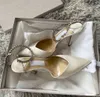 23S Italie Design Femmes Saeda Sandales Chaussures Avec Chaîne En Cristal Talon Aiguille Fête De Mariage Dame Gladiateur Sandalias Dame Robe De Soirée De Mariage Pompe EU35-43 Boîte D'origine