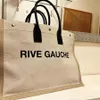 トップの女性ハンドバッグRive Gauche Shoppingbag Tote Linen Leather Handbag Fashion Linen Light Beach Bags Luxury Designer Travel Cross227F