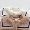 衣類セット冬の幼児ベビーコートフリースセーラカラージャケットパンツ2PC