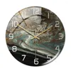 Horloges murales Fashion Round Marble Clock Stéréo Creative Acrylique