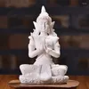 Interior Decorations Car Decoration Nature Sandstone Buddha Figurine Sculpture Home For White