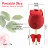 Beauty Items Rose Saugvibrator, 10-Gang-Klitorissauger, Nippel-Oralstimulator mit Teleskop-Vibrationsdildo, Masturbation, sexy Spielzeug für Frauen