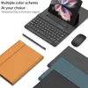 Bluetooth Mouse Keyboard Holster Cases For Samsung Galaxy Fold 4 Fold 3 Fold 2 Case Wireless Leather Protective Cover