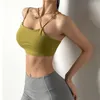 Yoga outfit 2022 Sexig tunn axelrem bh -samling andas fitness gym camisole sport snabb torr elastisk danstr￤ning