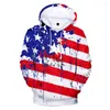 Men's Hoodies USA Men Sweatshirt JULY FOURTH Hooded United States America Independence Day Hoody Mens National Flag Cothing