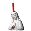 Castiçais Strange Home Deocr Candlestick Creative Weeping Mary Holder Resin Decoration Ornaments Crafts