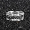 Wedding Rings Spinner Chain Ring For Men Women Rhinestone Gold Color Silver Band Hip Hop Male Jewelry GR60