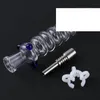 2021 Readymade Glass Necta Collector with 10mm Titanium Neil Tips Dab Straw Oil Rigs Nector Collector Kit Ready to Ship