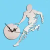 Wall Clocks DIY Clock Sticker Basketball Player Mirror Surface Sporty Home Decor Child's Room Decoration