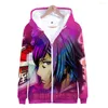 Hoodies masculinos Anime Creative Akudama Drive Zipper 3D Cosplay Capuz Sorto Opeversized para homens/mulheres roupas