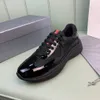 Men America'S Cup Bike Fabric Sneakers Patent Leather Mesh Flat Shoe Rubber Bottom Trainers Designer Sneaker Green red Lace-up Nylon Casual Shoes