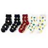 Men's Socks China Fashion Fresh Fruits Lemon Avocado Pineapple Cherry Blueberry Orange Gardenias Banana Flamingos Plumerias