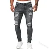 New Denim Men Jeans Pants Designer 2023 Hole Trend Black Slim Fit Fit Leggings Men's Pantsn 5 Colors S-XXXL