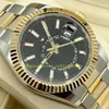 20 Model Men's Watch Yellow Gold Steel 326933 Black Dial Complete Two Tone Champagne 326934 326935 Automatiska klockor Mens WRI3026