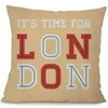 Pillow Vintage London Style Cover Cotton Linen Decorative Pillowcase Chair Seat Square 45x45cm Home Living Textile