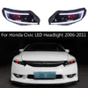 Reflektory samochodu FD2 Sygnał przedniej lampy przednich światła głowicy wysokiej wiązki do światła Honda Civic LED 2006-2011 reflektory dzienne światło biegowe