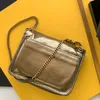 أكياس Crossbody أكياس مصممة فاخرة حقائب حقيبة العجل خمر سلسلة جلدية جلدية الكتف القابض حقيبة رفرف حقيبة Crossbody Logo Totes Handshing Handbag Totes