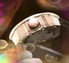 cinto de silicone de borracha quartzo relógio de ponto masculino data automática esqueleto oco diamantes anel designer relógio atacado presentes masculinos relógio de pulso