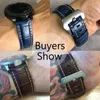 Bracelets de montre bracelets en cuir de vache véritable 20mm 22mm 24mm 26mm avec fermoir en acier inoxydable motif bambou ceintures hommes affaires bracelet de montre