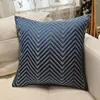 Oreiller contemporain bleu clair or gris Orange Zigzag, housse décorative tissée pour canapé de maison, carré 45x45cm, 1 pièce par paquet