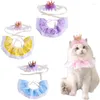 Собачья одежда 1Set Pet Crown Combine Commity Costumes костюмы на день рождения воротничный шарф платье для вечеринки банданы аксессуары