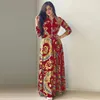 Ethnic Clothing Dress Women Dubai Abaya America Plus Size Kaftan Robe Muslim Kebaya Green Floral Shirt Maxi Islamic Caftan Marocain