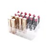 Förvaringslådor 2023 Grid Lipstick Box Acrylic Makeup Organizer Nail Polish Display Stand Holder Cosmetic