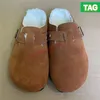 2023 Designer slippers Germany Boston Shearling Suede Arizona Soft Footbed Leather Clogs Slipper Tow-strap men Sandals classic slides women shoes EUR 35-45