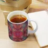 Kupalar Groovy Beyaz Kupa 11oz Komik Seramik Kahve Çay Bardağı Desen Tasarımı Mandala Bohemian Paisley Zentangle Orijinal Sanat