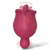 Skönhetsartiklar rose leksak vibrator för kvinnor 2 i 1 klitoris slickar massager bröstvårtor stimulator tunga slickare vuxna sexiga leksaker kvinnlig onanator