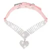 Dog Apparel Cat Accessories Heart-shaped Pet Necklace Adjustable Crystal Love Collar Grooming Supplies Party Holiday Decorations