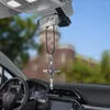 Interior Decorations Car Pendant Charms Metal Diamond Cross Hanging Ornament Auto Suspension Trim Automotive Internal Rear View Mirror