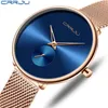 Fashion Women Watch Luxury CRRJU Casual Simple Ladies Daily Dress Mesh Wristwatch Minimalist Waterproof Quartz Female Clock264H