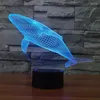 ナイトライトクリエイティブ3D LEDタッチライトホエールテーブルランプ7色のホームバーデスクの装飾を変える