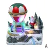 Weihnachtsdekoration Dorf Gl￼hen Musik kleines Haus Luftdekoration Geschenk Weihnachtsmann Home Ballon Claus Harz B4N4