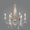 Ljuskronor vintage trämristall ljuskrona lampadario lyster cristal led avize art deco tak nordisk heminredning belysning