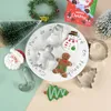 Bakvormen 5 st roestvrij staal kerstkoekjes snijders Gingerbread Xmas Tree Snowman Mold Diy Biscuit Tool Cake Decor