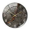 Horloges murales Fashion Round Marble Clock Stéréo Creative Acrylique