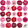 Abbigliamento per cani 30/50 pezzi San Valentino Cucciolo Yorkshire Fiore Capelli Archi Elastici Accessori Fiori Grooming